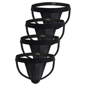 Men's Athletic Briefs Jockstrap Underwear Black/4pack